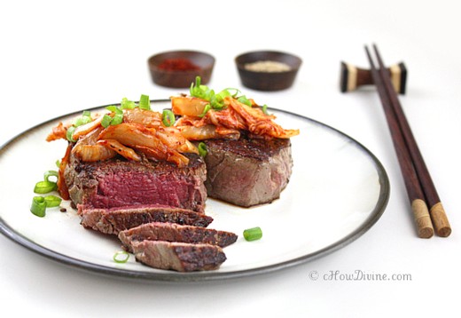 Filet Mignon with Sauteed Kimchi