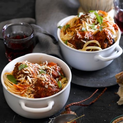 Spaghetti with Slow-Cooker Meatballs